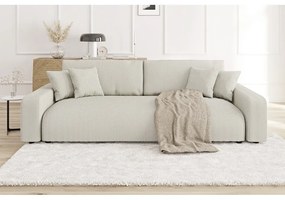 Kremowa sztruksowa rozkładana sofa ze schowkiem 234 cm Sara – Ropez