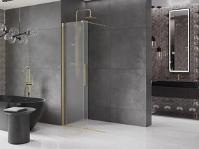 Mexen Velar ścianka prysznicowa rozsuwana Walk-in 80 x 200 cm, szron 8 mm, złota szczotkowana - 871-080-000-33-55