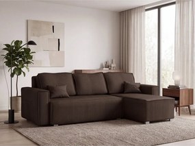 Rozkładana narożna sofa SMART COSARO ciemnobrązowa, dwustronna + 2 poduszki GRATIS