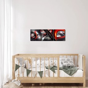 Obraz abstrakcji (z zegarem) (90x30 cm)