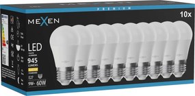 Mexen Nova 10x żarówka LED E27, G45, 9W, Ciepła - 3000K, 945 lm - L101-E27-0930-01x10