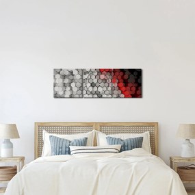 Obraz - sześciokąty 3D (z zegarem) (90x30 cm)