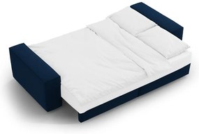Ciemnoniebieska aksamitna rozkładana/ze schowkiem sofa 247 cm Jodie – Micadoni