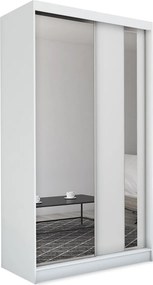 Szafa Przesuwna GRAZIA 150 cm z Lustrem Szafa Dwudrzwiowa Biała