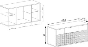 Komoda CARINI 158 cm do Salonu Sypialni Dąb