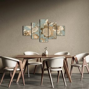 Obraz złotych kwiatów (125x70 cm)