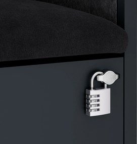 Kabina akustyczna SALLY MentalBox 1150 mm – antracytowy korpus, ciemnoszare siedzisko