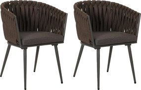 Krzesło do jadalni MCW-N38 (zestaw 2 sztuk),  brązowy Poduszka ciemnoszara