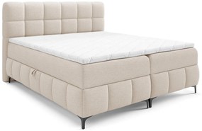 Beżowe tapicerowane łóżko kontynentalne 5 rozmiarów B3-D58