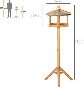 PawHut Bird House Villa Feeder karmnik dla ptaków z cynkowym dachem i stojakiem 113x40x40cm | Aosom PL