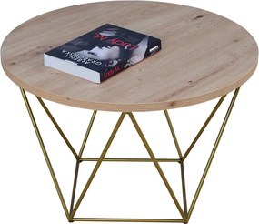 Stolik kawowy z geometrycznym stelażem dąb artisan S1-P18