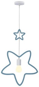 Biało-jasnoniebieska lampa wisząca z tekstylnym kloszem Single – Candellux Lighting