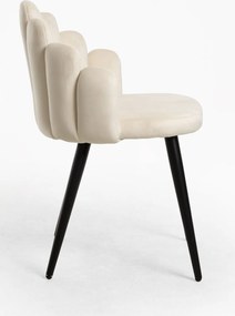 Zestaw 4 Krzese Hand Aksamitne Czarne Nogi