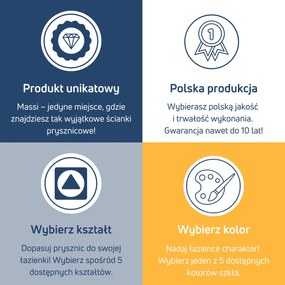 Ścianka prysznicowa Walk-in szkło satynowe matowe 8 mm MOLIS Satin Square MASSI | rożne rozmiary : Kolor profili kabiny - chrom / srebrny, Szerokość ścianki - 90 cm , Typ montażu - WALK in FIX (Do ściany)