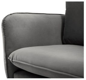 Ciemnoszara aksamitna sofa Cosmopolitan Design Vienna, 160 cm