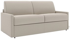 Kanapa 2-osobowa z ekspresowym mechanizmem rozkładania z tkaniny CALIFE - Kolor: beżowy - Miejsce do spania: 120 cm - Materac 22 cm z pamięcią kształtu