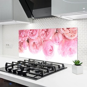 Panel Szklany do Kuchni Aksamitne Róże w Ogrodzie