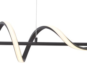 Designerska lampa wisząca czarna 110 cm z wbudowanymi diodami LED z 3-stopniową regulacją ściemniania - WokkelDesignerski Oswietlenie wewnetrzne