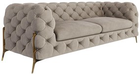 Szarobeżowa aksamitna sofa 225 cm Chelsea Bis – Ropez