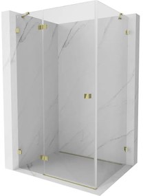 Mexen Lunar kabina prysznicowa uchylna lewa 70 x 90 cm, transparent, złota - 834-070-090-50-00-L