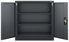 Szafka stalowa do biura BEATA, 900 x 930 x 400 mm, antracytowa