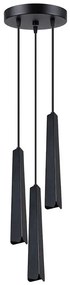 Czarna metalowa lampa wisząca z 3 smukłymi kloszami - A610 N0-K46