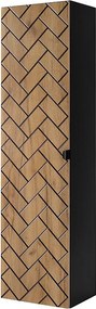 Szafka łazienkowa, Dąb Craft Gold, 35 x 136 x 27 cm, Uchwyt czarny