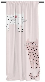 Różowa zasłona dziecięca 250x110 cm Meow Meow – Butter Kings