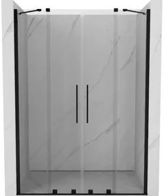Mexen Velar Duo drzwi prysznicowe rozsuwane 140 cm, transparent, czarne - 871-140-000-02-70