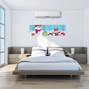 Obraz - Zimowe dziecięce zabawy (170x50 cm)