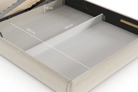 Łóżko Odette 160x200, tkanina STORM 02, stelaż metalowy