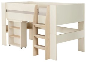 Beżowe podwyższone łóżko dziecięce ze schowkiem bez stelaża 90x200 cm Studio – Roba