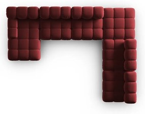 Czerwona aksamitna sofa 379 cm Bellis – Micadoni Home