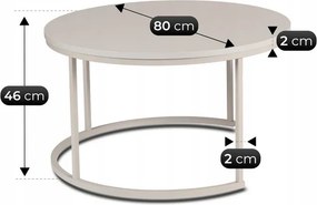 Zestaw Stolików Kawowych NELLY MAX 60 cm/80 cm Kaszmir Nowoczesny
