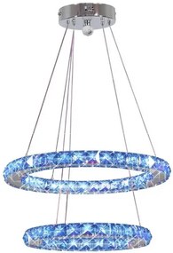 Podwójna kryształowa lampa wisząca LED sterowana pilotem - V074 R9-H07