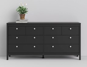 Czarna komoda z szufladami Madrid 4+4