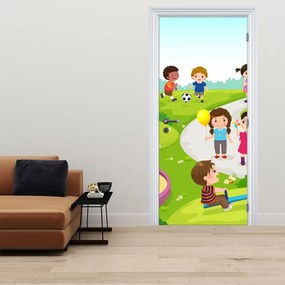 Fototapeta na drzwi - Dziecięca zabawa w piaskownicy (95x205cm)