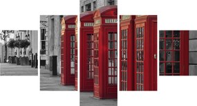 Obraz - Budki telefoniczne w Londynie (125x70 cm)
