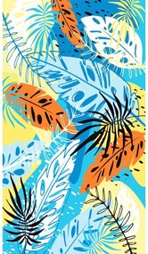 Ponczo plażowe SUMMER FRESH niebiesko-żółte 80x145 cm