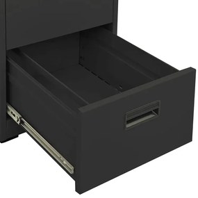 Antracytowy kontenerek pod biurko na klucz - Otwela 3X