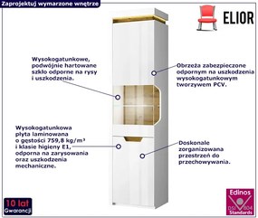 Nowoczesna witryna lewa biały połysk - Rafosa 5X