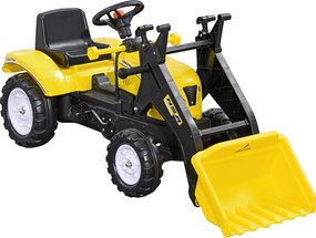 HOMCOM Traktor na pedały dla dzieci Ładowarka kołowa z łopatą Żółty i czarny 114x41x52cm | Aosom PL