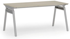 Biurko PRIMO SIGMA, 160x80 cm, szara podstawa, dąb naturalny