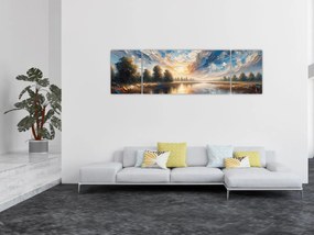 Obraz - Obraz słońca nad wodą (170x50 cm)