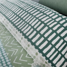 Zielona pościel dwuosobowa 230x220 cm Larsson Geo – Catherine Lansfield