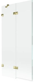 Mexen Lunar parawan nawannowy 2-skrzydłowy lewy 90 x 150 cm, transparent, złoty - 897-090-100-50-00-L