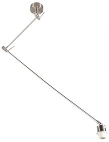 Stalowa lampa wisząca bez klosza regulowana - Blitz