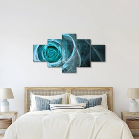 Obraz - Abstrakcyjny różowy niebieski z czarnym tłem (125x70 cm)
