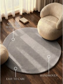 Szary okrągły dywan z mieszanki wełny tkany ręcznie ø 160 cm Kari Organic – Villeroy&amp;Boch