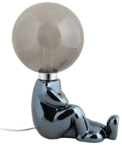 Szara lampa stołowa LED ze ściemniaczem ze szklanym kloszem (wysokość 22,5 cm) Joey – Leitmotiv